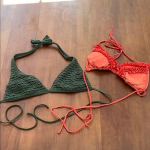 Topshop and Guess bikini tops